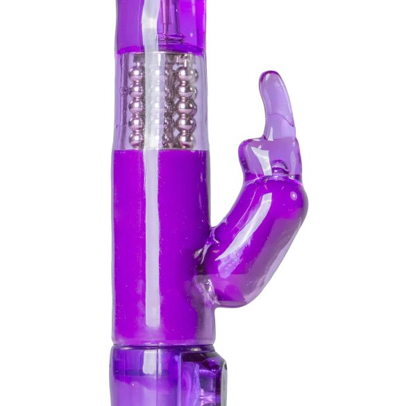 Easytoys Kanin - roterende perler, klitorisvibrator med arm (lilla)