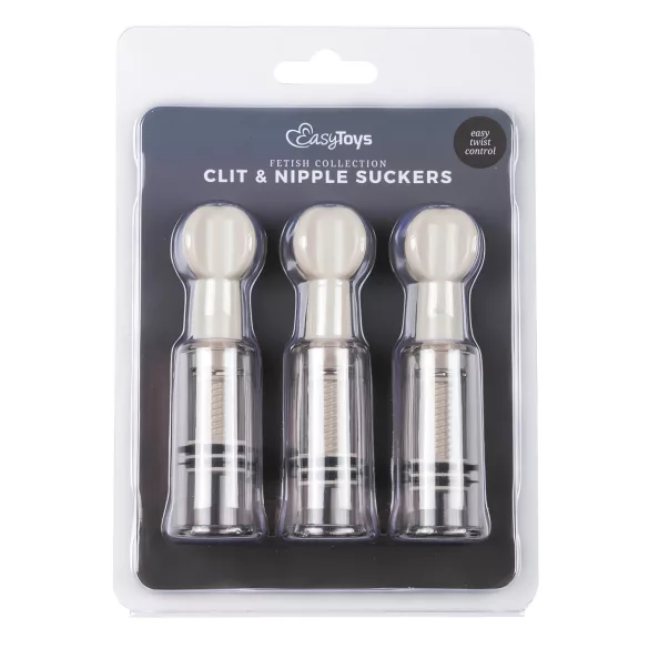 EasyToys - sett med brystvorte- og vaginapumper (3 deler)