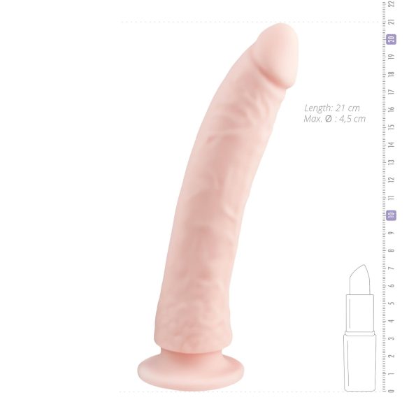Easytoys - sugekopp 100% silikon dildo (21 cm) - naturtro