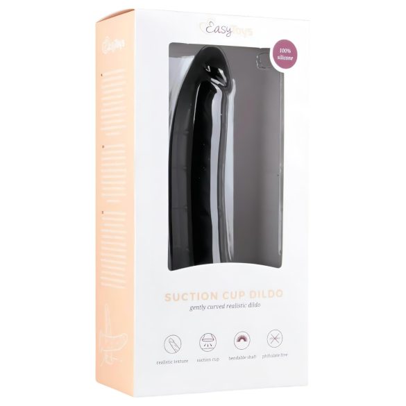 Easytoys - sugekopp 100% silikon dildo (21 cm) - svart