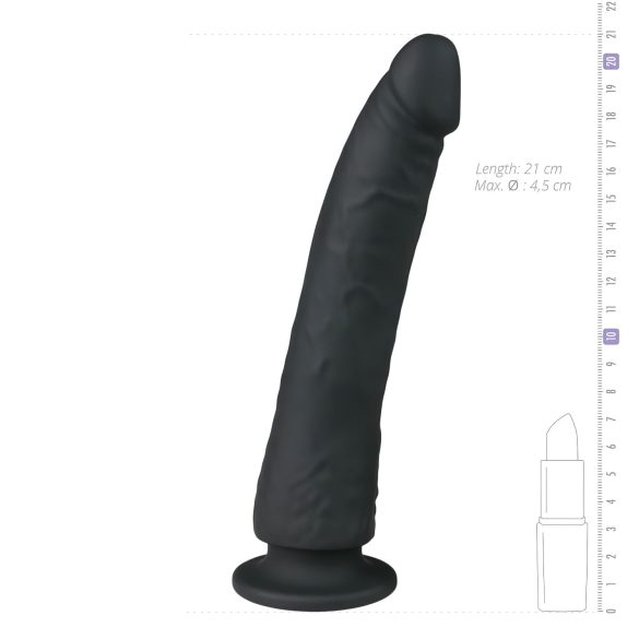 Easytoys - sugekopp 100% silikon dildo (21 cm) - svart