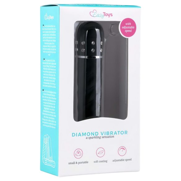 Easytoys Diamond Twirled - vridd stavvibrator (svart)