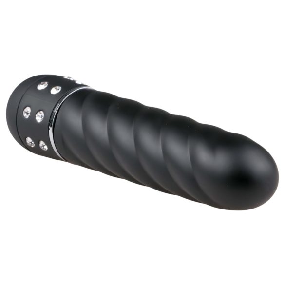 Easytoys Diamond Twirled - vridd stavvibrator (svart)