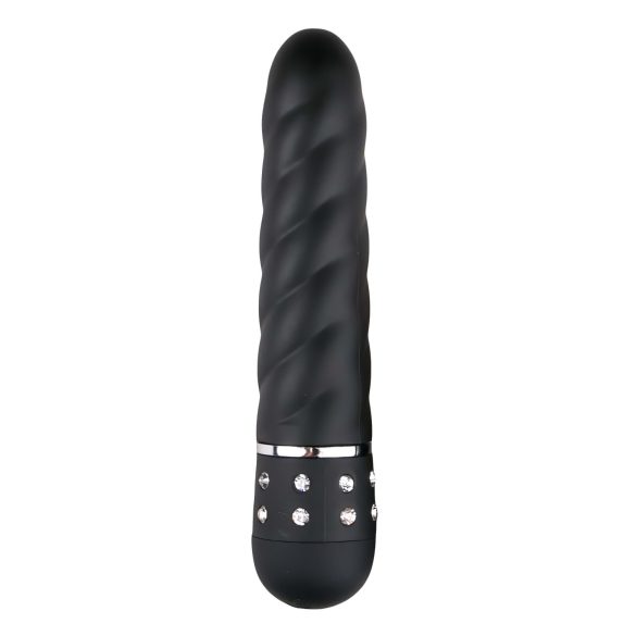 Easytoys Diamond Twirled - vridd stavvibrator (svart)