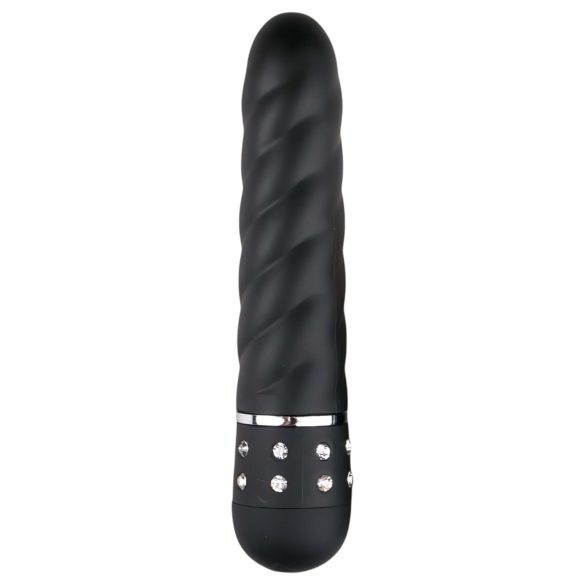 Easytoys Diamond Twirled - vridd stavvibrator (svart)