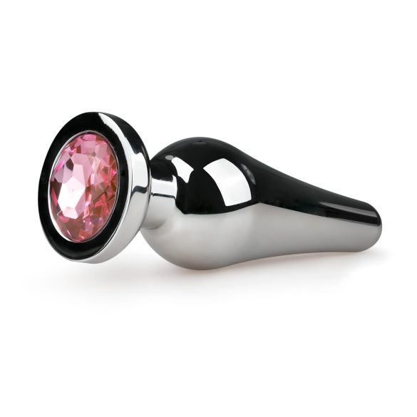 Easytoys Metall No.11 - rosa juvel analplugg - sølv (3,5cm)