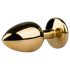 Easytoys Metall Nr.1 - lilla juvel analplugg - gull (2,5 cm)