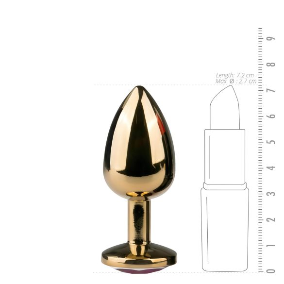 Easytoys Metall Nr.1 - lilla juvel analplugg - gull (2,5 cm)