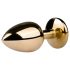 Easytoys Metall nr. 1 - gullfarget analplugg med hvit stein (2,5 cm)
