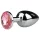 EasyToys Metall No.1 - analplugg med rosa stein i kjegleform (sølv, 2,7 cm)