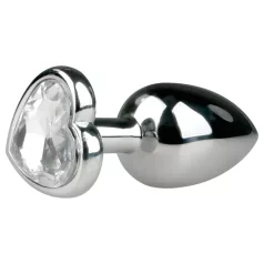 Easytoys Metall Nr.2 - analplugg med hjertesten (sølv-hvit)