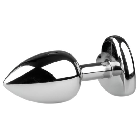 Easytoys Metall Nr.2 - analplugg med hjertesten (sølv-hvit)