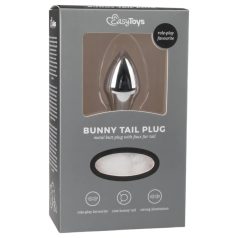   Easytoys Bunny NO1 - metall analplugg med kaninhale (sølv-hvit)