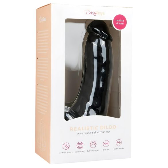 Easytoys - sugekopp dildo med testikler (20 cm) - svart
