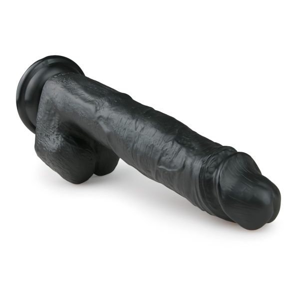 Easytoys - stor sugekoppdildo med testikler (26,5 cm) - svart