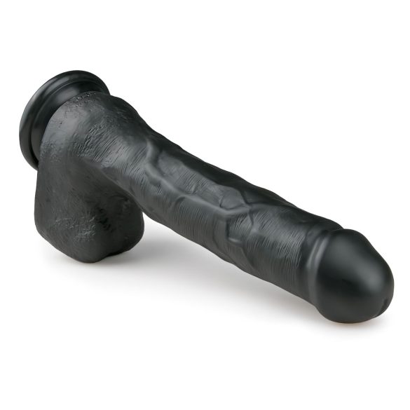 Easytoys - stor sugekopp-dildo med testikler (29,5 cm) - svart