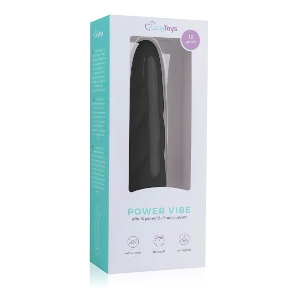 Easytoys Power Vibe - vridd silikonstav vibrator (svart)