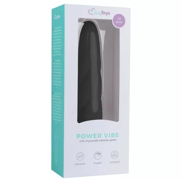 Easytoys Power Vibe - vridd silikonstav vibrator (svart)