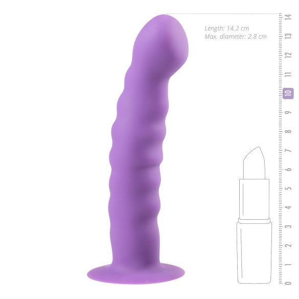 Easytoys - Bølget Sugekopp Dildo (Lilla)