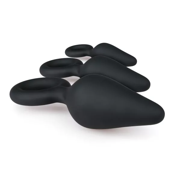 Easytoys - ringformet analpluggsett - 3 stk (svart)