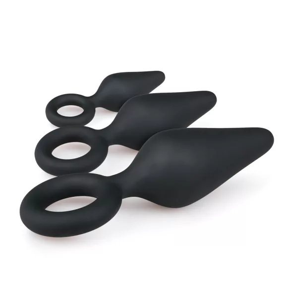 Easytoys - ringformet analpluggsett - 3 stk (svart)