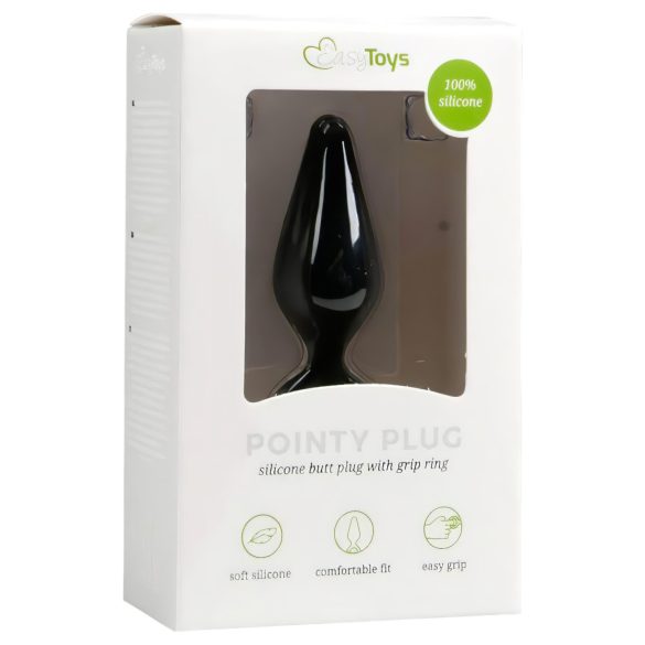 Easytoys Spiss Analkrok - med ringer - medium (svart)