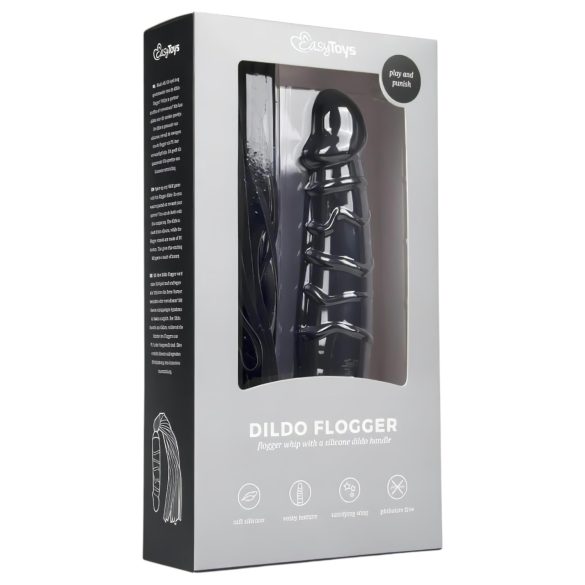 Easytoys Flogger - pisk og silikon dildo i ett (svart)