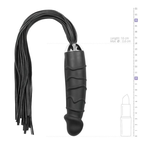 Easytoys Flogger - pisk og silikon dildo i ett (svart)