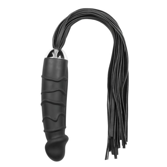 Easytoys Flogger - pisk og silikon dildo i ett (svart)