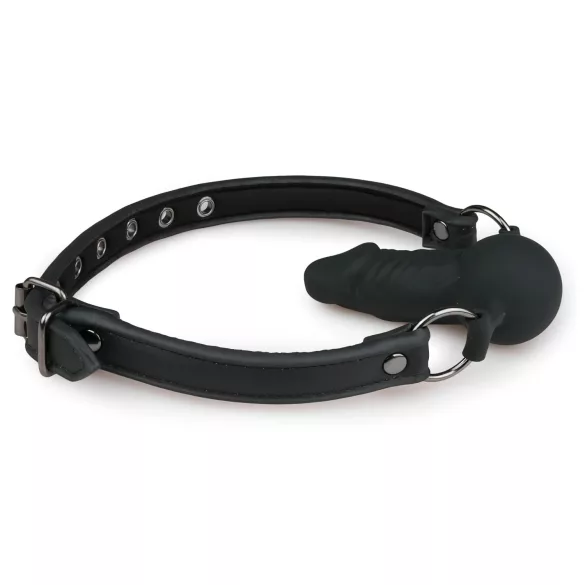 EasyToys - munnknebel med innvendig dildo (svart)