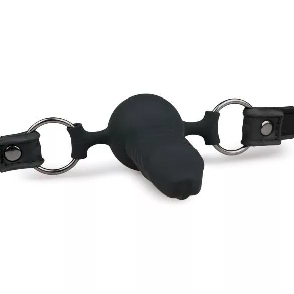 EasyToys - munnknebel med innvendig dildo (svart)