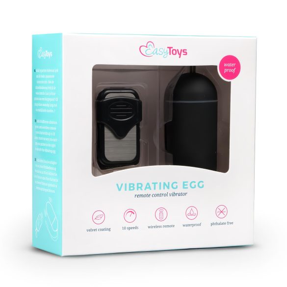 Easytoys - fjernstyrt vibrerende egg (svart)