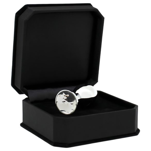 Rimba XS - transparent juvélbesatt metall analplugg (sølv)