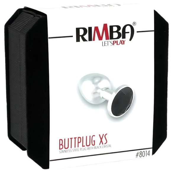 Rimba XS - svart metall analplugg med stein (sølv)