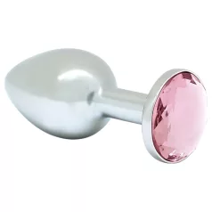 Rimba XS - rosa steinsmykket metall analt plugg (sølv)