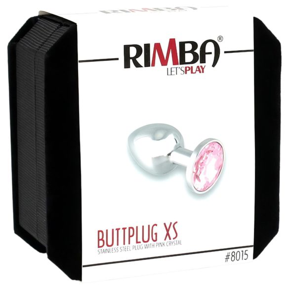 Rimba XS - rosa steinsmykket metall analt plugg (sølv)