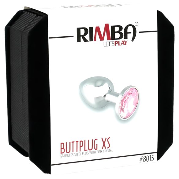 Rimba XS - rosa steinsmykket metall analt plugg (sølv)