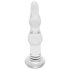 Rimba Dolly - bølgete, gjennomsiktig glassdildo for anal bruk