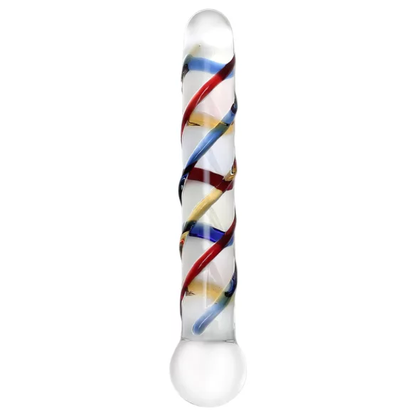 Rimba Rachella - dobbelt glassdildo (gjennomsiktig - farget)