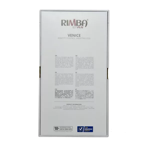 Rimba Venice - bærbart, oppladbart, trådløst vibrerende egg (svart)