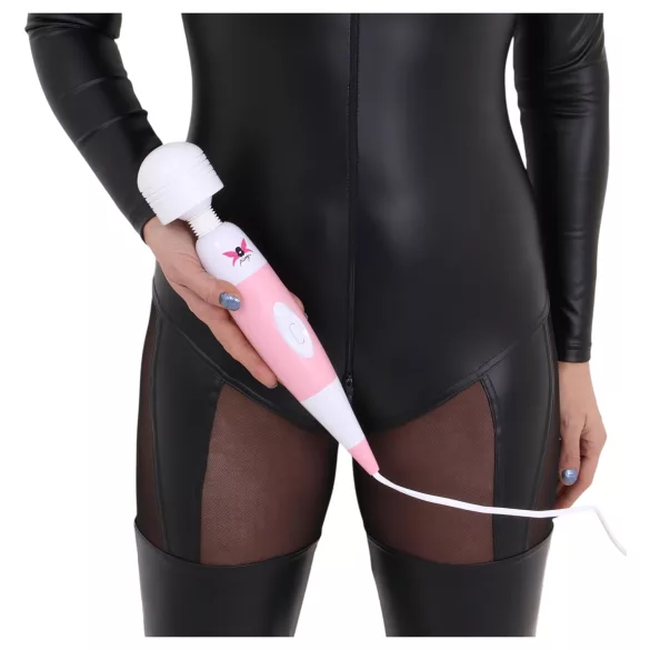 Pixey - massasjevibrator med ledning (rosa)