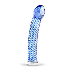 Gildo Glass No. 5 - spiralglassdildo (klar-blå)