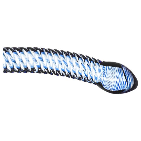 Gildo Glass No. 5 - spiral glass dildo (klar-blå)