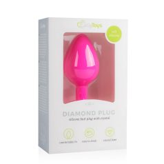 Easytoys Diamond - hvit stein analplugg (medium) - rosa
