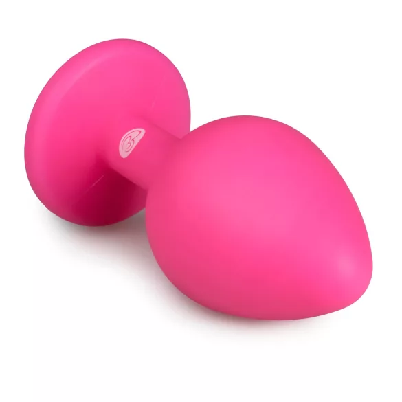 Easytoys Diamond - hvit stein analplugg (medium) - rosa