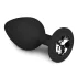 Easytoys Diamond - svart analplugg med hvit stein (medium)