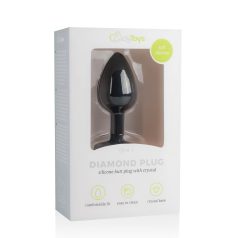 Easytoys Diamond - hvit stein analplug (liten) - svart