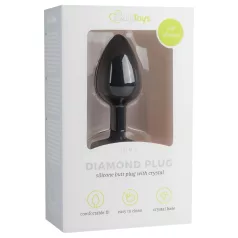 Easytoys Diamond - hvit stein analplug (liten) - svart