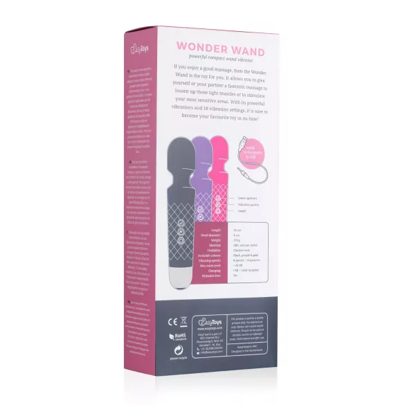 EasyToys Mini Wand - oppladbar massasjestav (lilla)