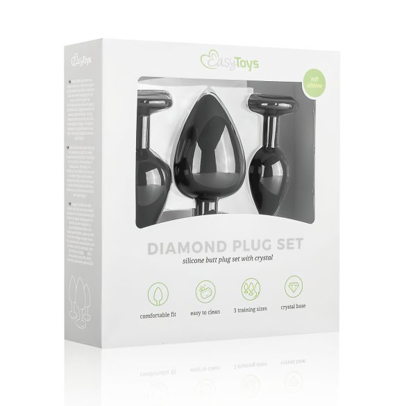 Easytoys Diamond - analpluggsett (svart)
